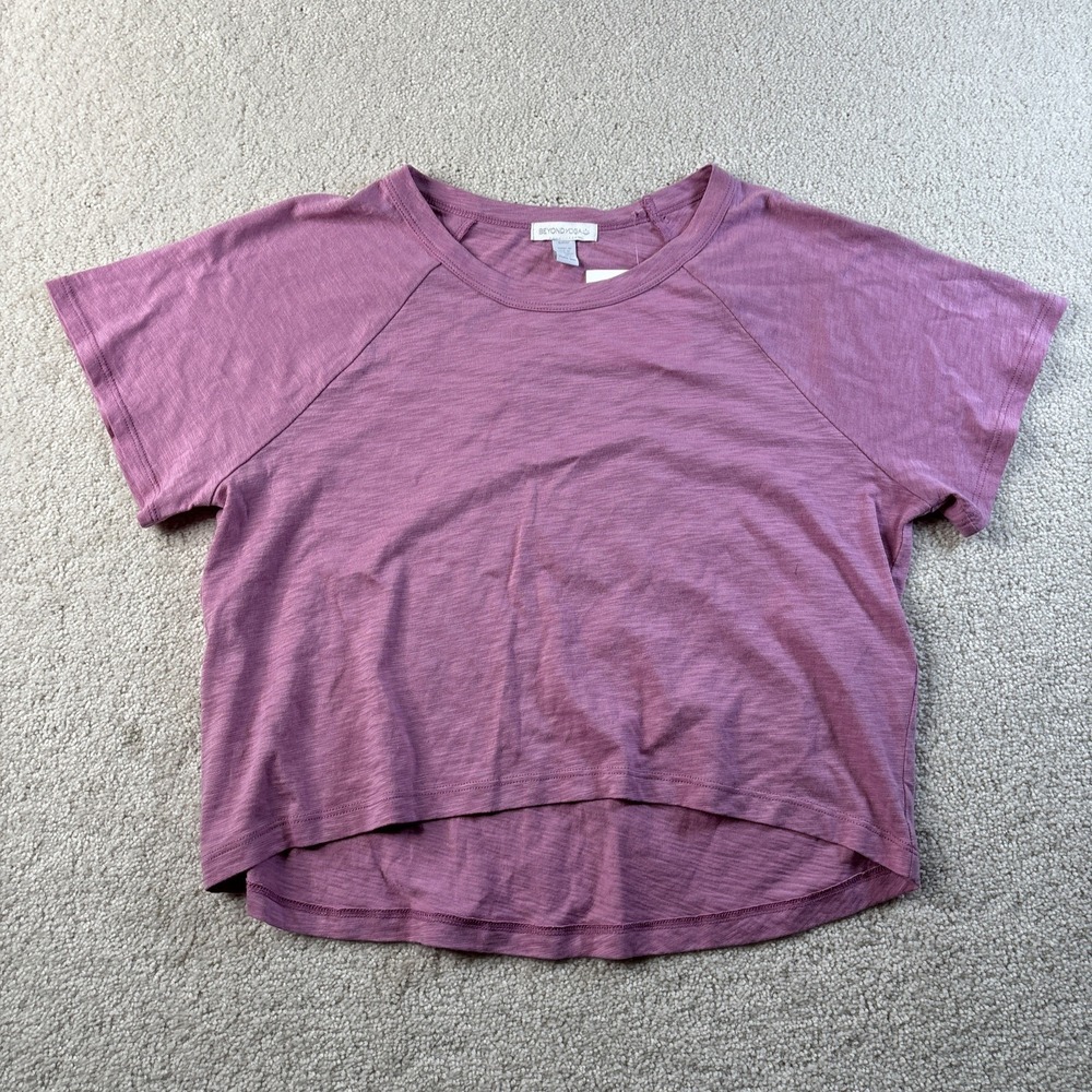 Beyond Yoga Signature‎ High Low Cropped Tee Size Small Pink Orchid Blossom NWT